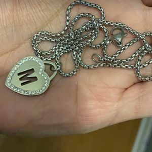 New Stainless steel heart letter initial necklace. All letters available.Ple…